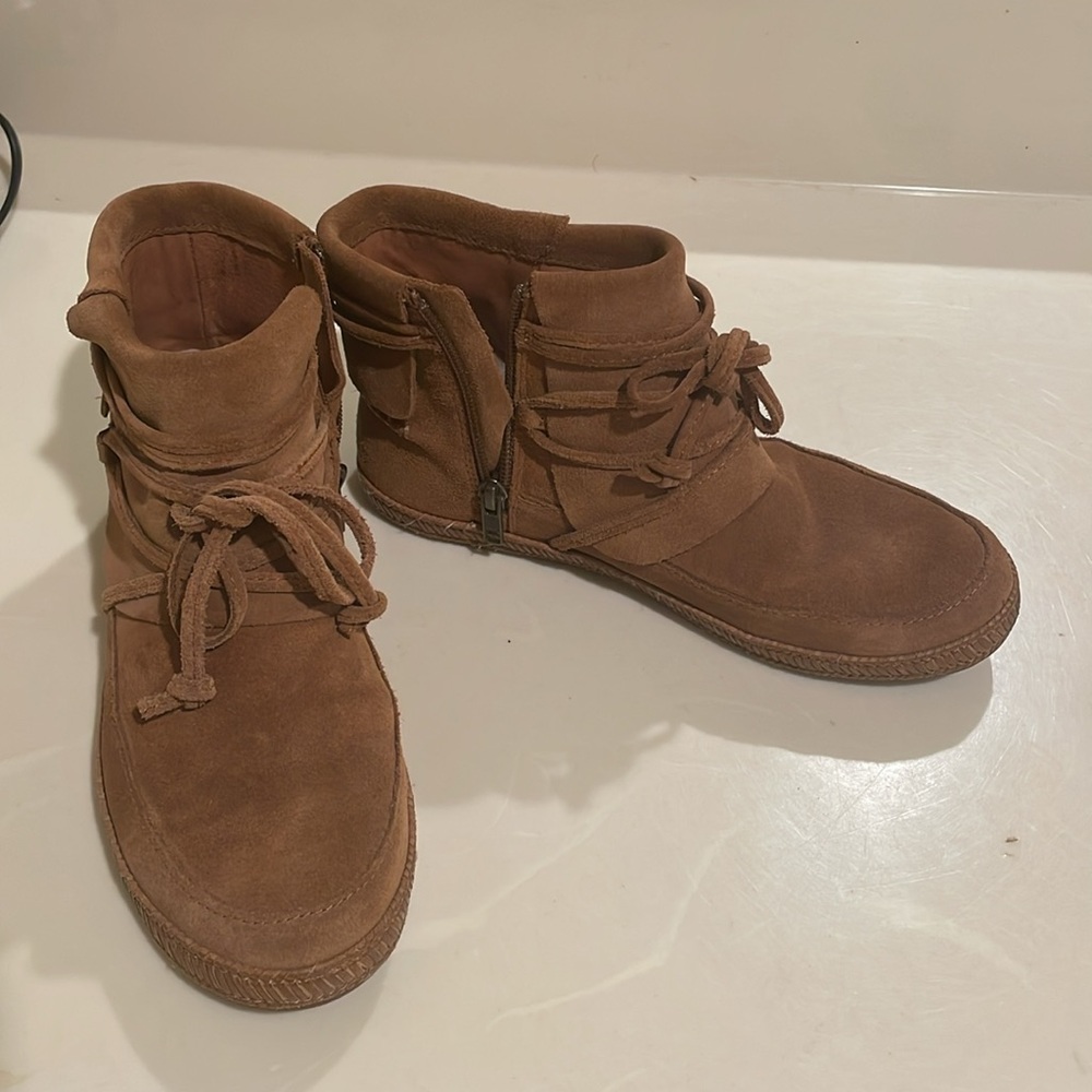 UGG Australia Reid Slate Chestnut Brown Ankle Boot 1019129 Suede Bootie size 6